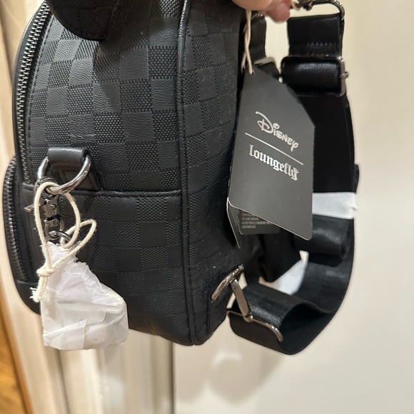NWT Loungefly Black Disney Checkered Backpack - Picture 2 of 4